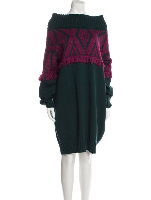 TWINSET Printed Cowl Neck Sweater