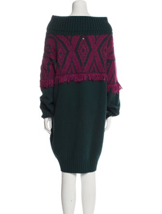 TWINSET Printed Cowl Neck Sweater