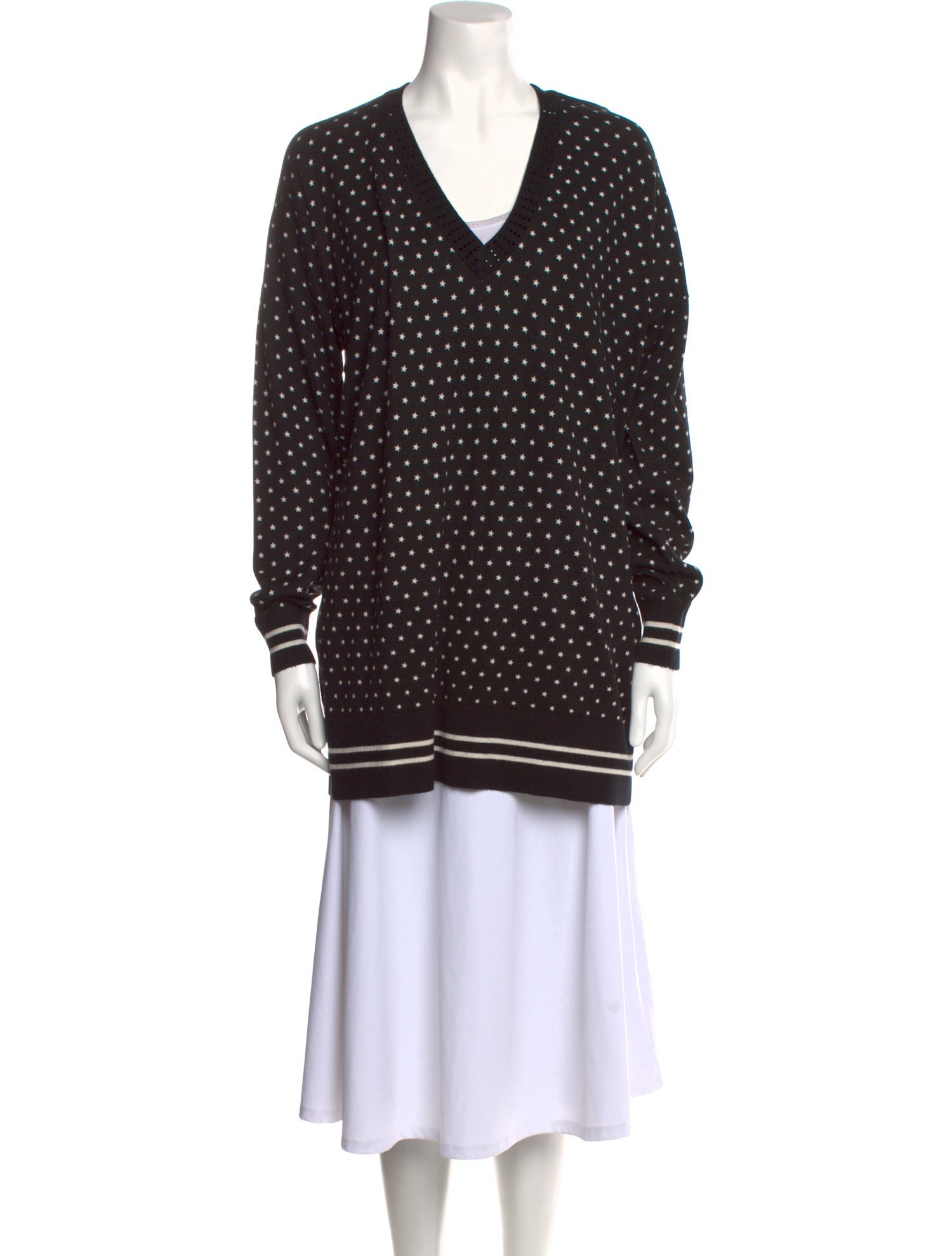 TWINSET Polka Dot Print V-Neck Sweater w/ Tags