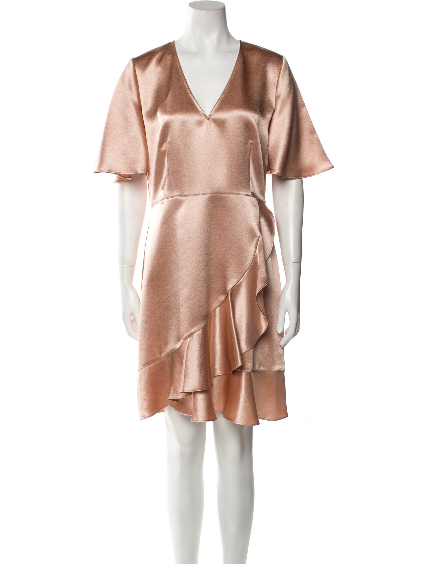 TWINSET Plunge Neckline Knee-Length Dress