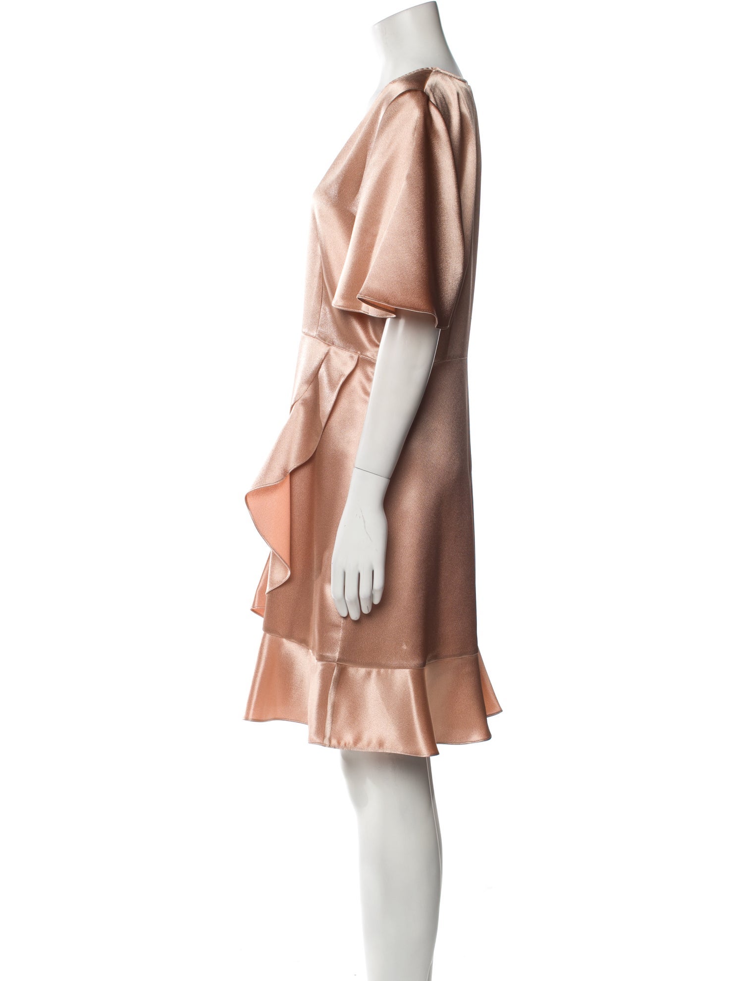 TWINSET Plunge Neckline Knee-Length Dress