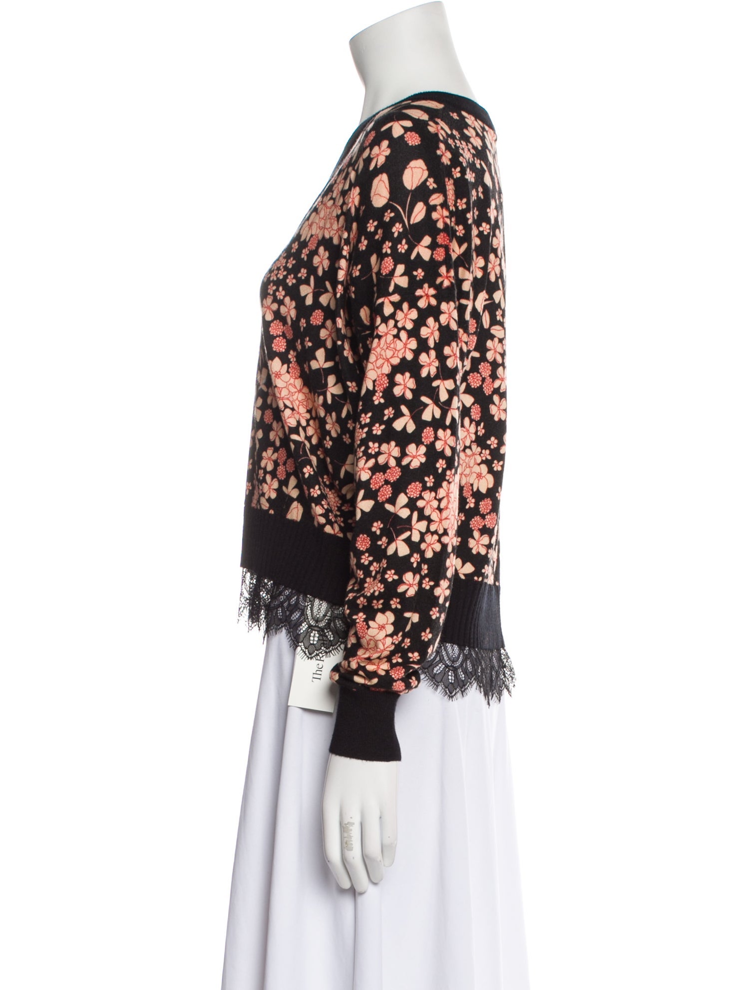 TWINSET Floral Print V-Neck Sweater w/ Tags