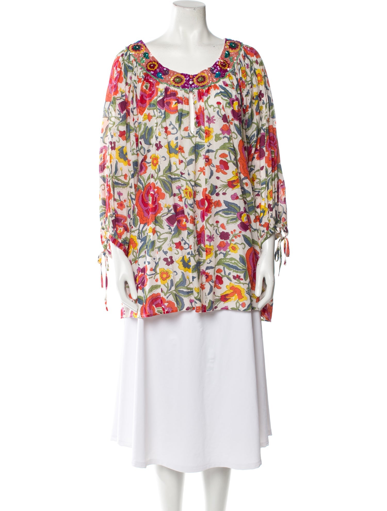 TWINSET Floral Print Scoop Neck Tunic w/ Tags