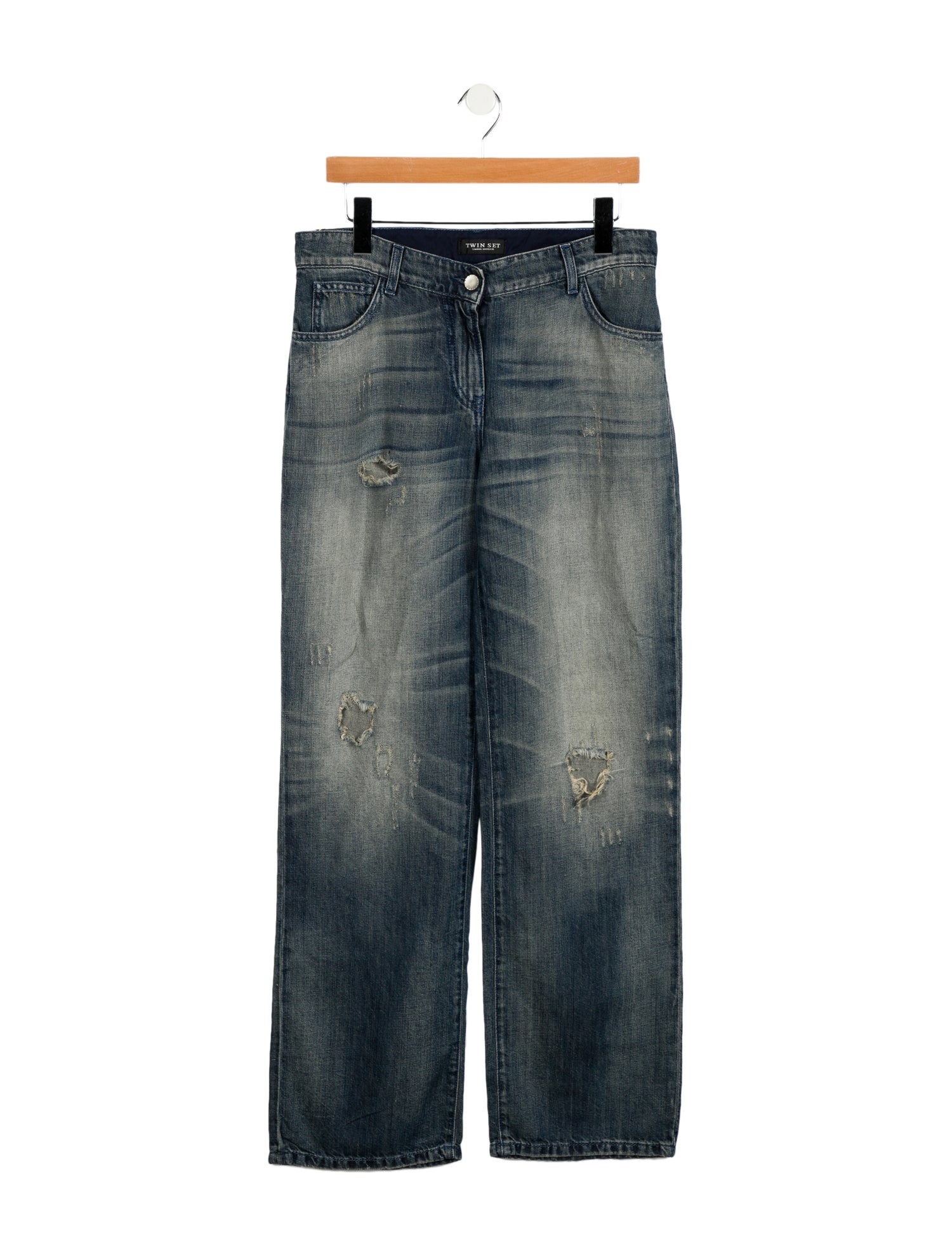 TWINSET High-Rise Wide Leg Jeans