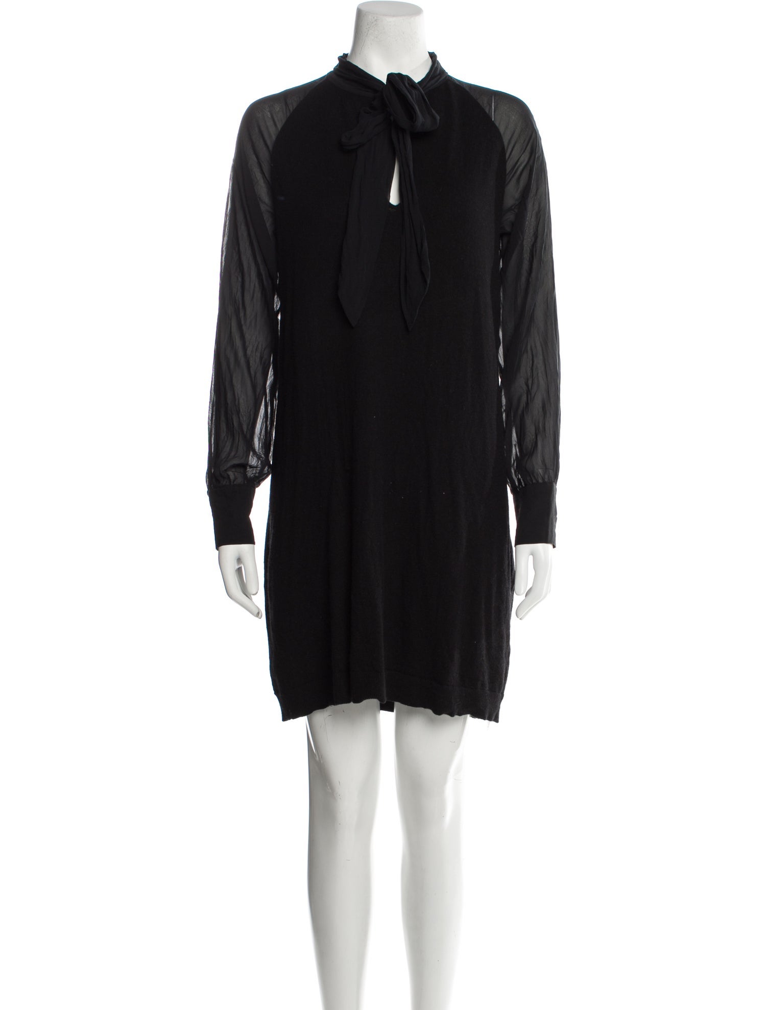 TWINSET Tie Neck Mini Dress