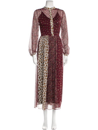 TWINSET Animal Print Long Dress