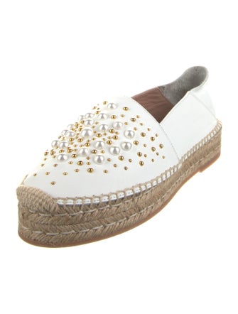 TWINSET Leather Colorblock Pattern Espadrilles