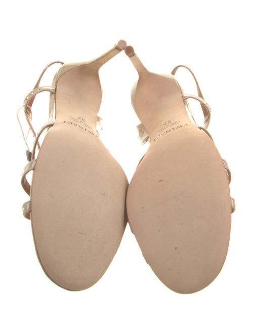 TWINSET Patent Leather Crystal Embellishments Slingback Sandals