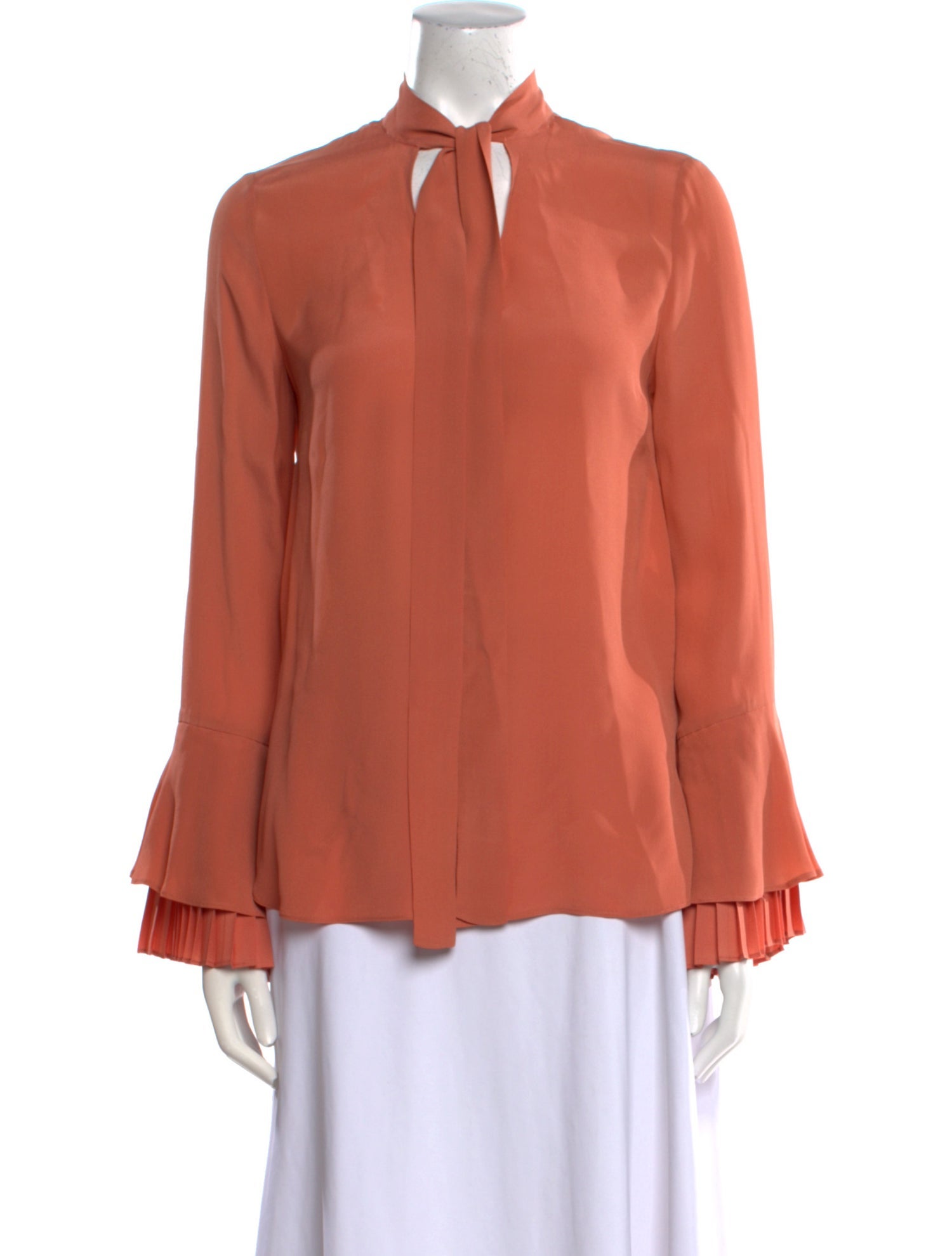 TWINSET Mock Neck Long Sleeve Blouse