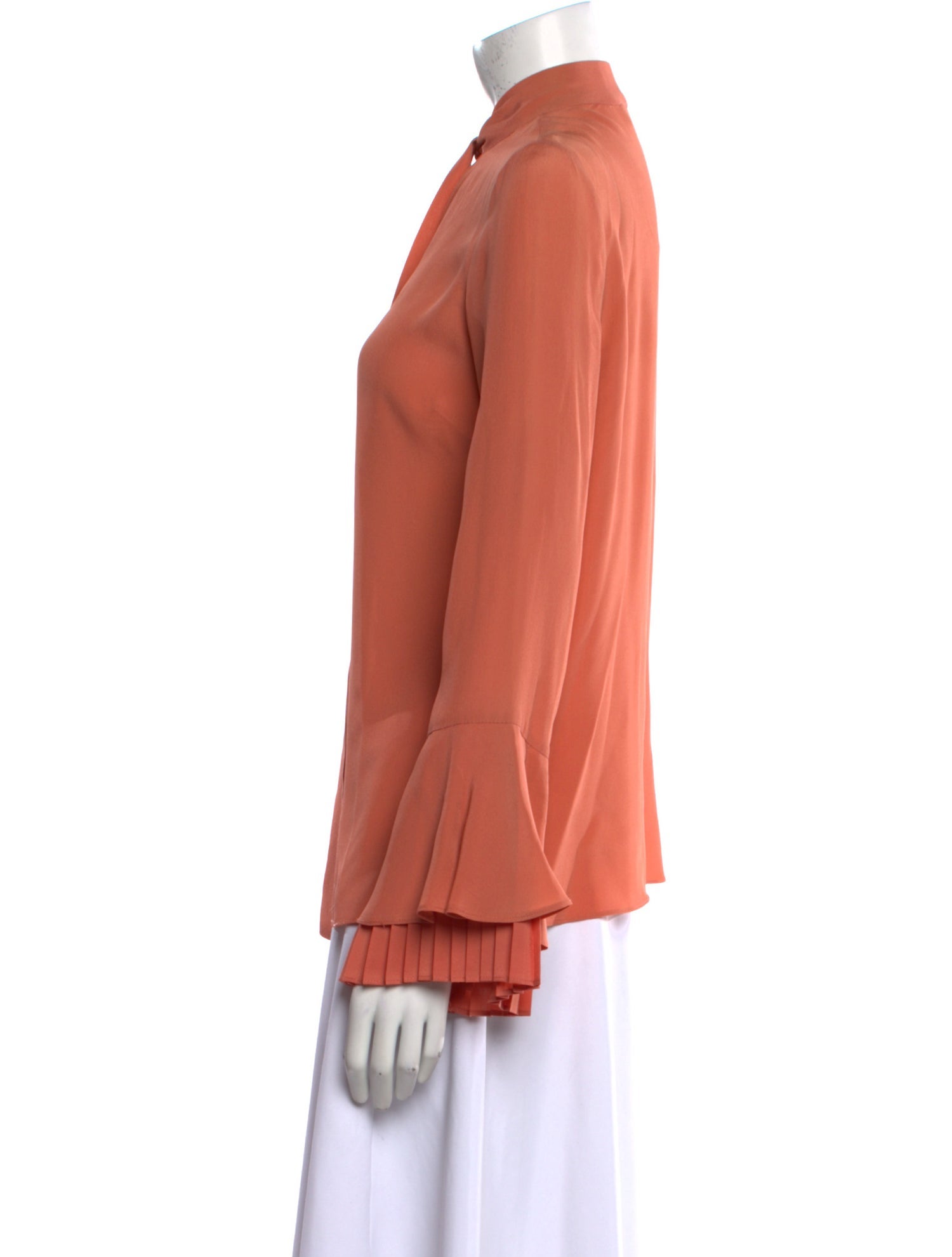 TWINSET Mock Neck Long Sleeve Blouse