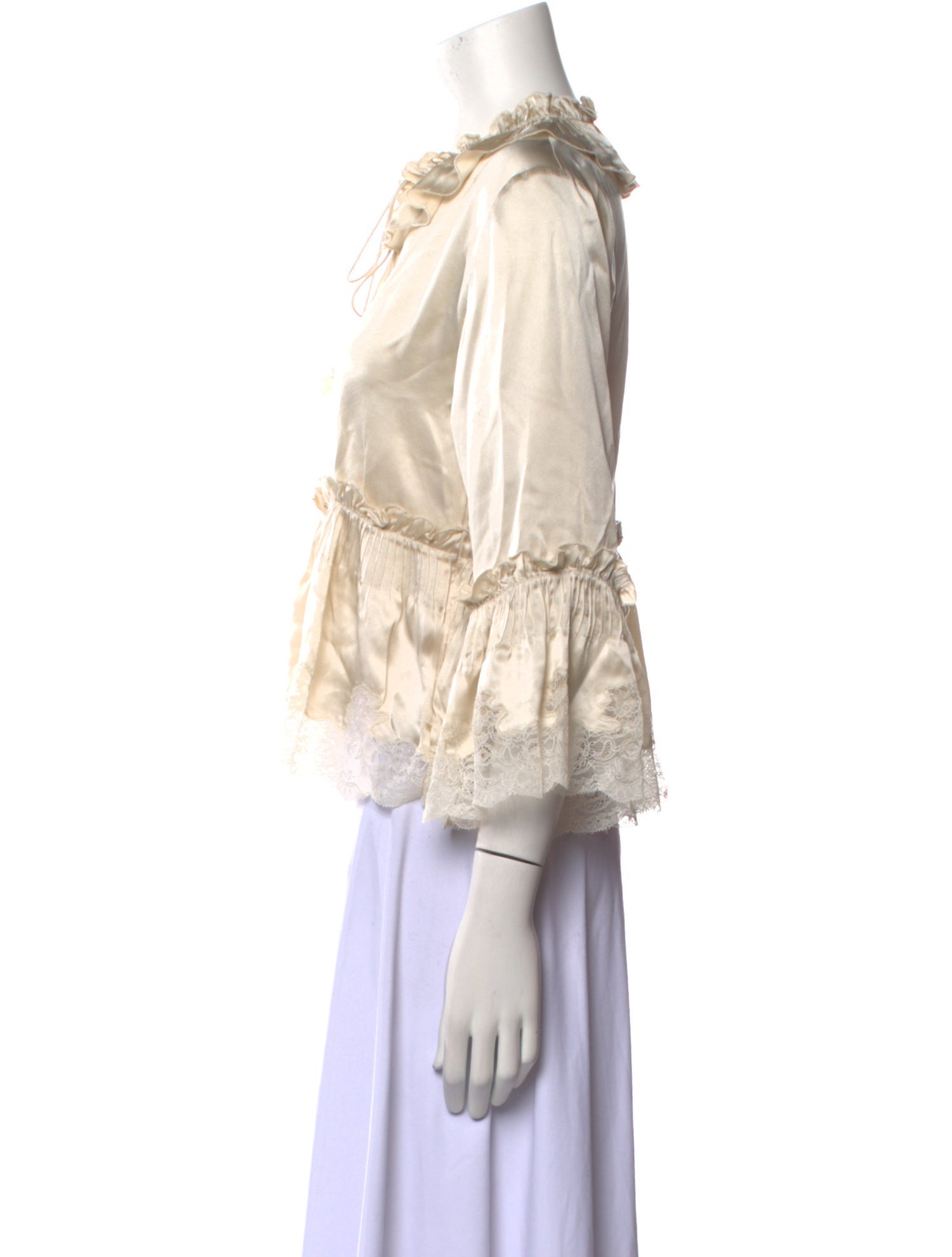 TWINSET Silk Mock Neck Blouse