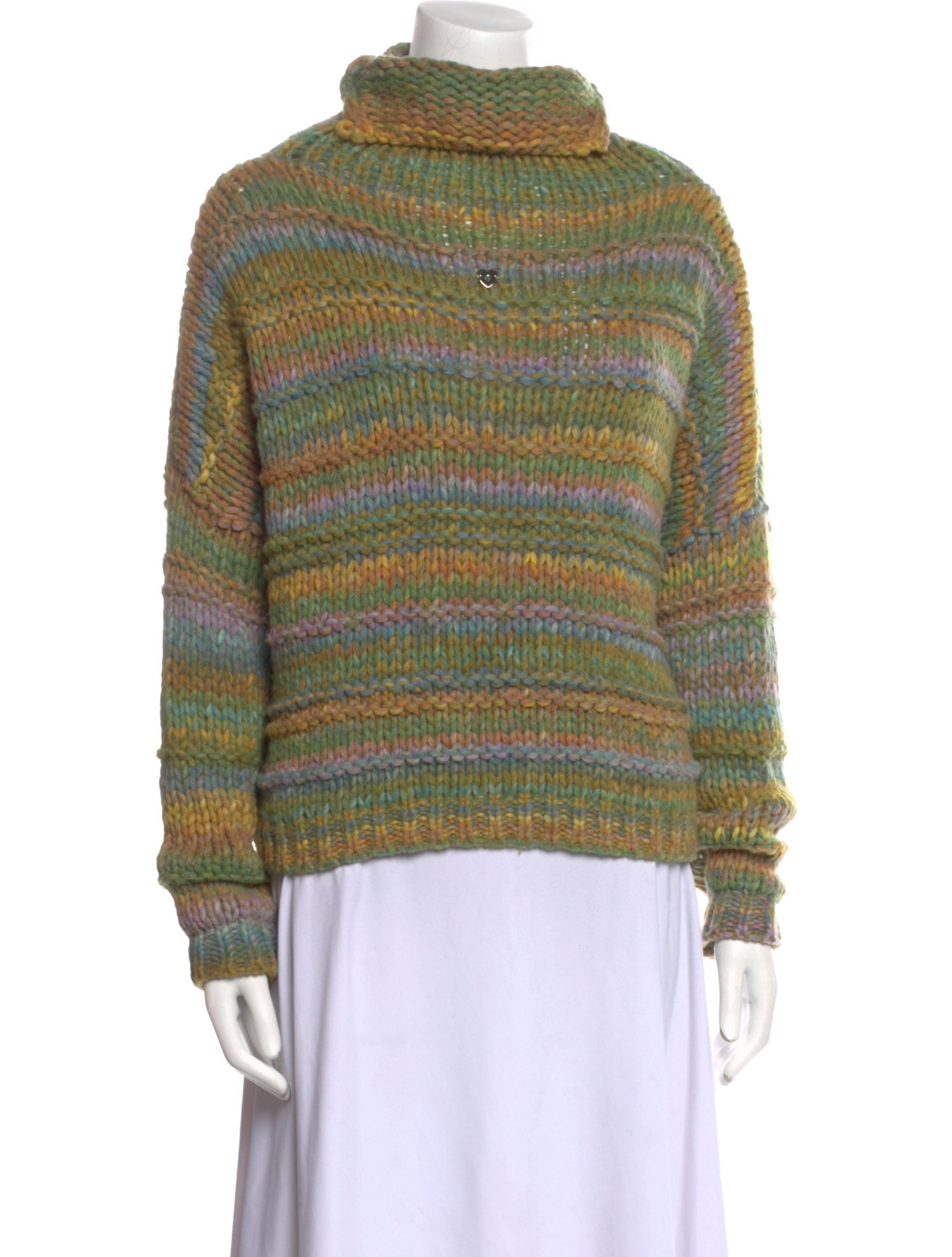 TWINSET Striped Turtleneck Sweater