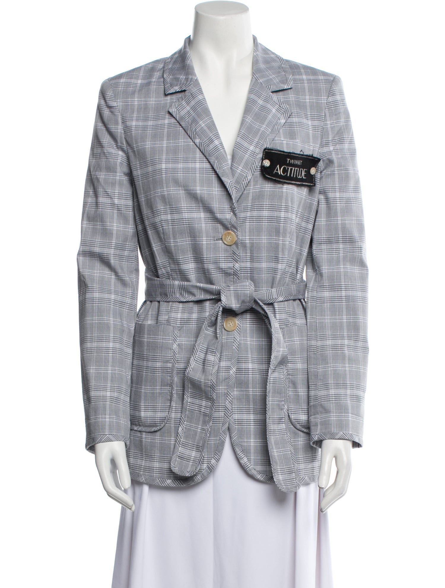 TWINSET Plaid Print Blazer