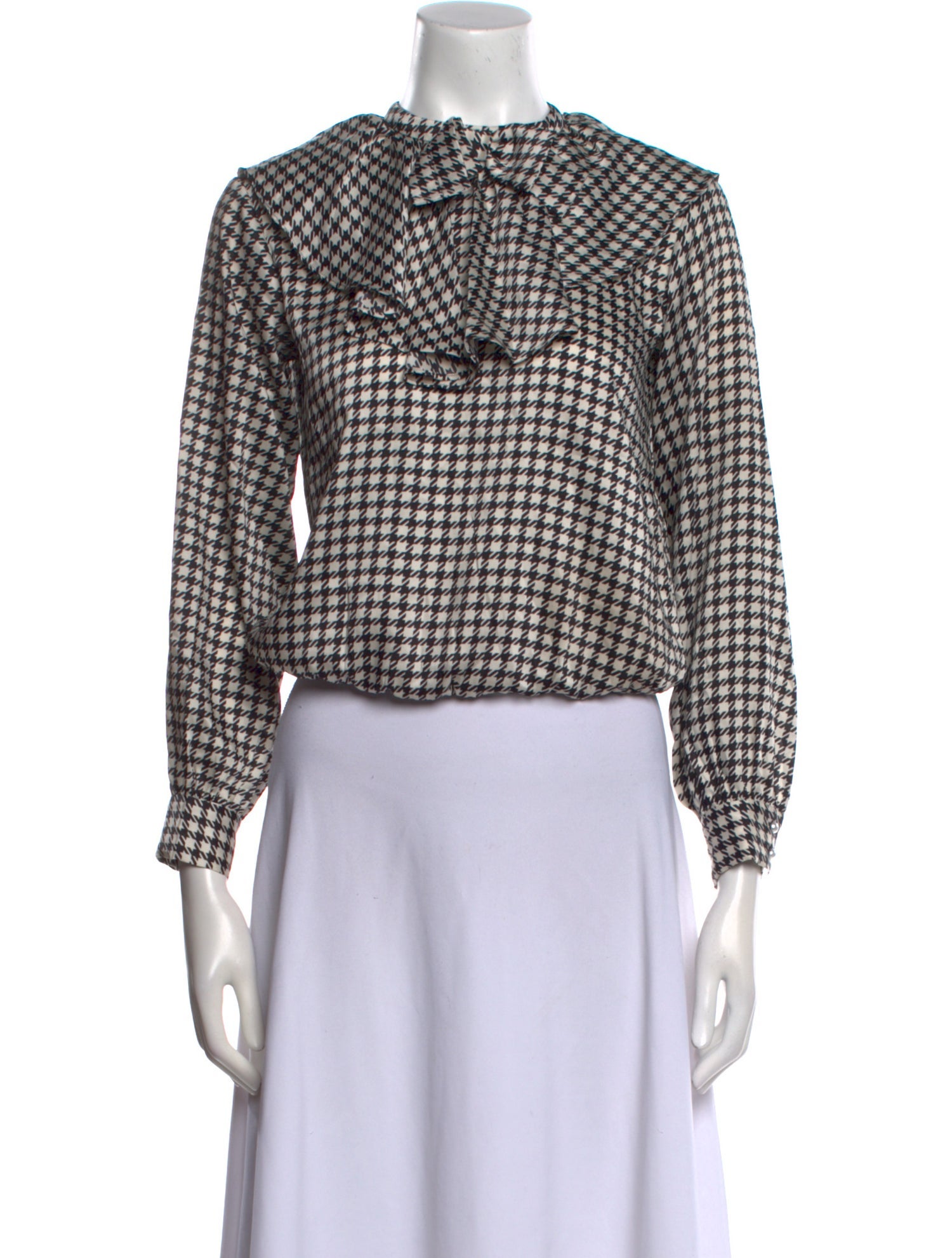 TWINSET Plaid Print Crew Neck Crop Top