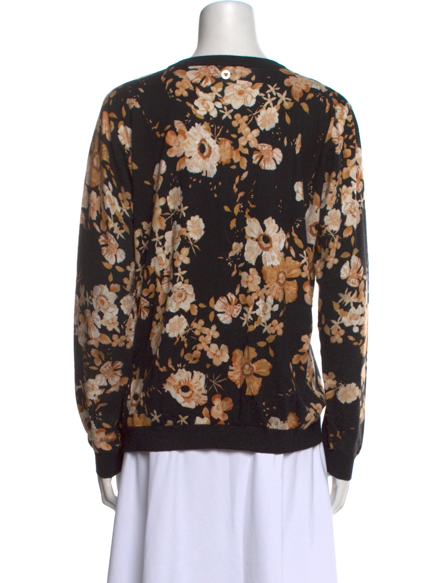 TWINSET Silk Floral Print Sweater
