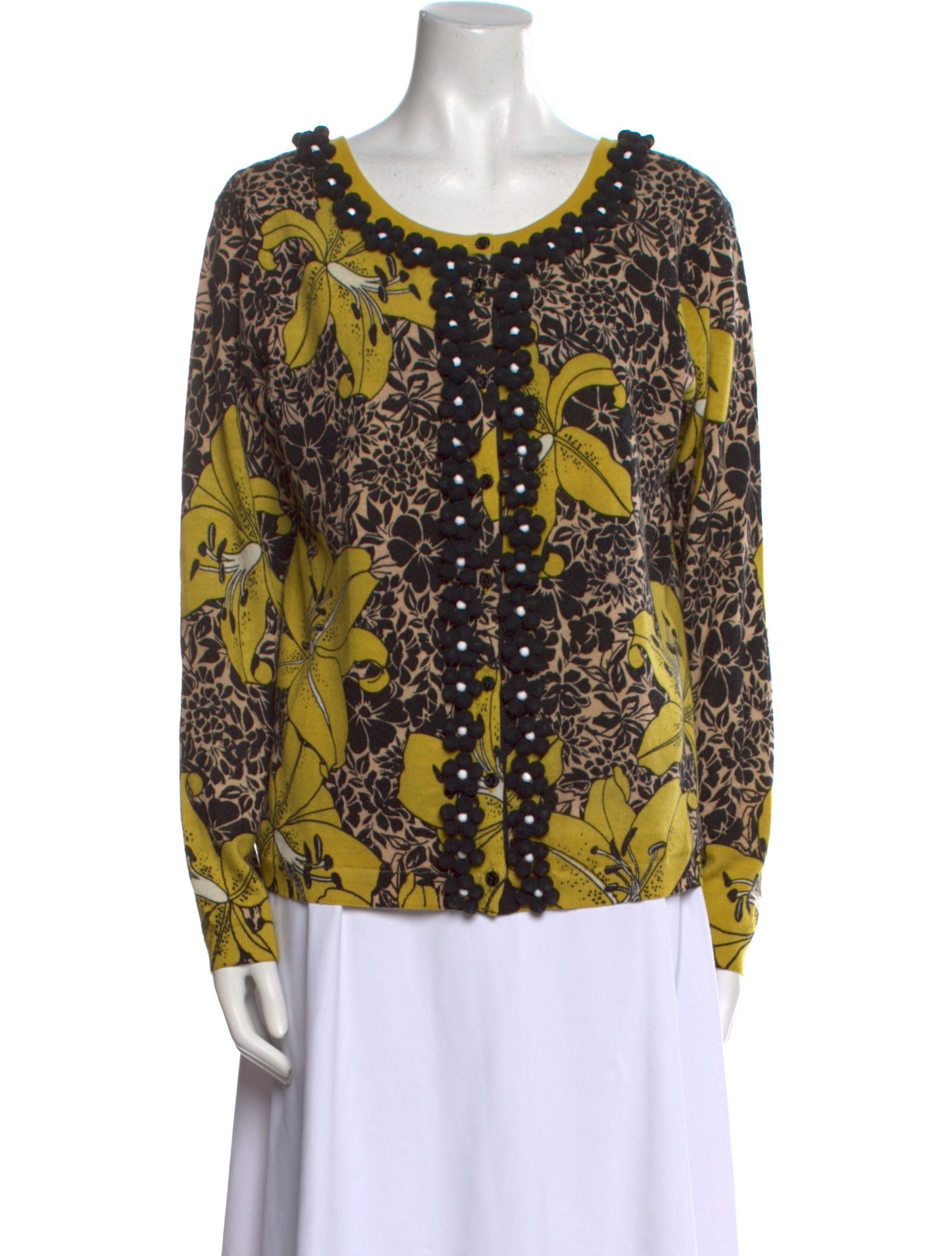 TWINSET Printed Scoop Neck Sweater