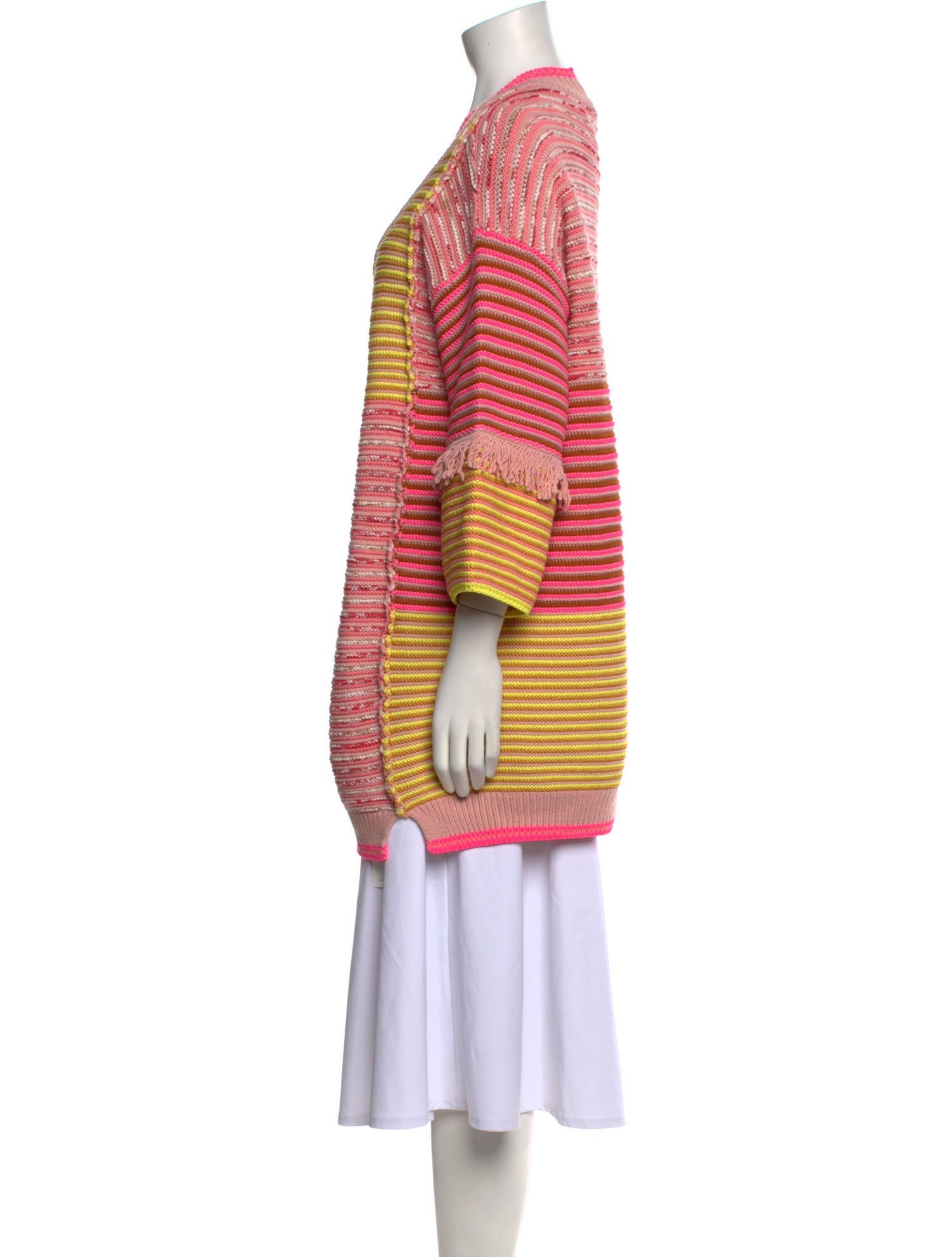 TWINSET Striped Open Front Sweater