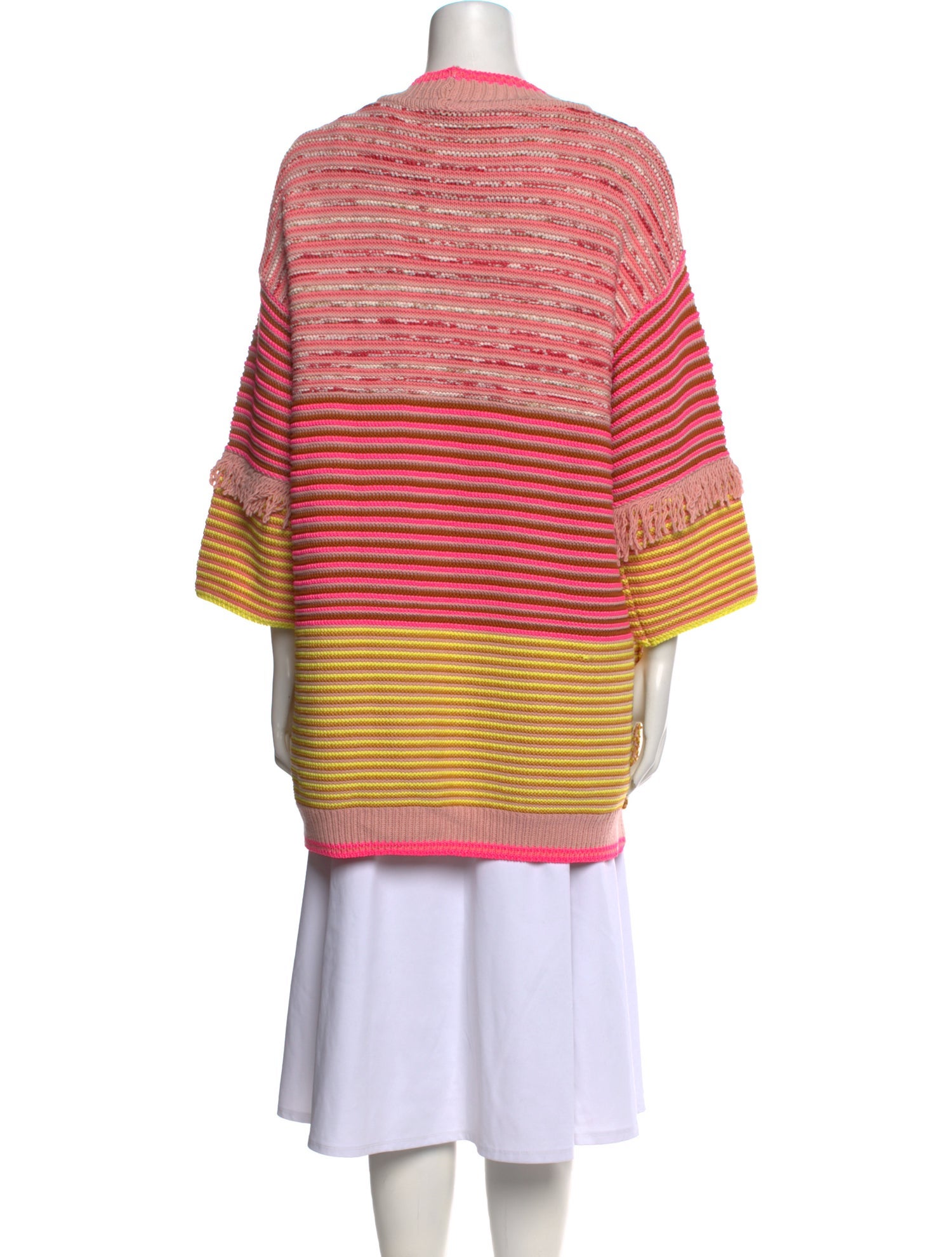 TWINSET Striped Open Front Sweater