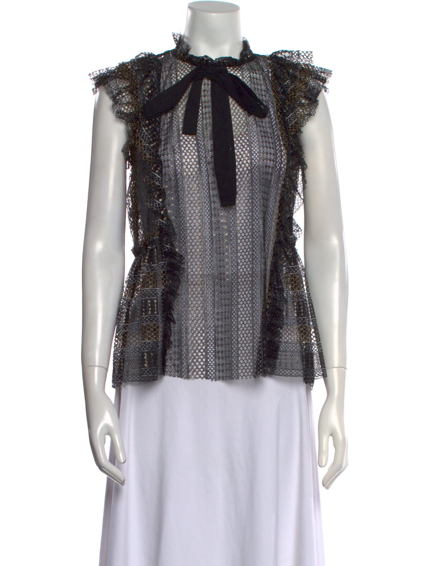 TWINSET Printed Mock Neck Blouse