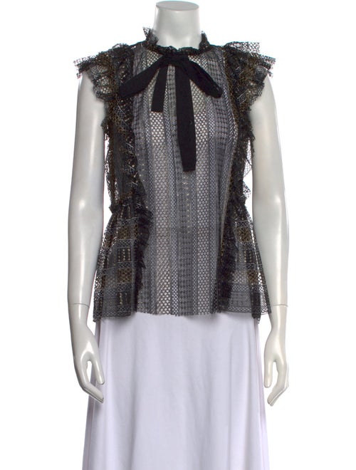 TWINSET Printed Mock Neck Blouse