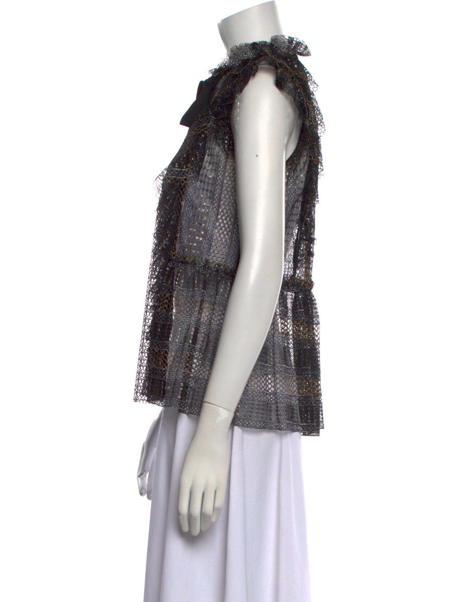 TWINSET Printed Mock Neck Blouse