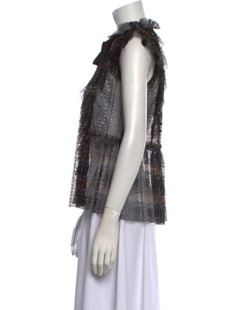 TWINSET Printed Mock Neck Blouse