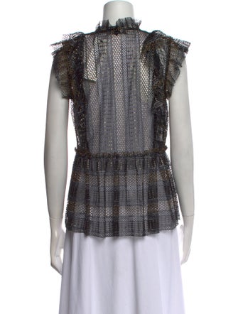 TWINSET Printed Mock Neck Blouse