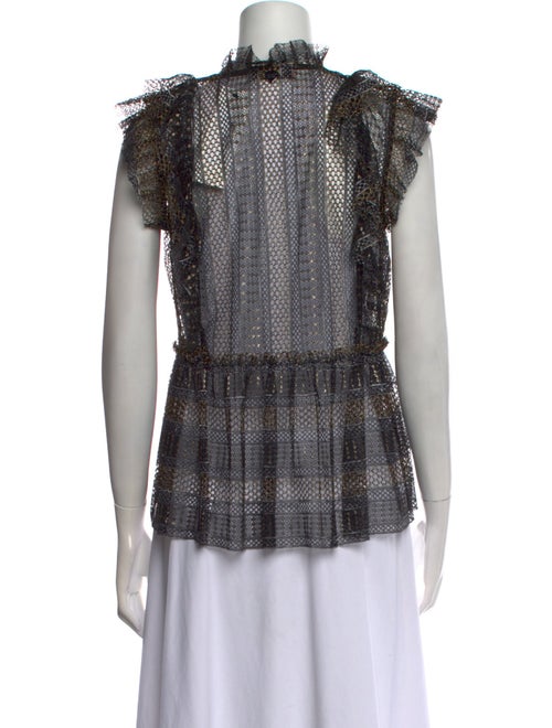 TWINSET Printed Mock Neck Blouse