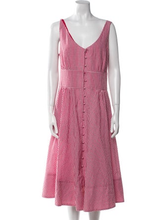 TWINSET Plaid Print Midi Length Dress