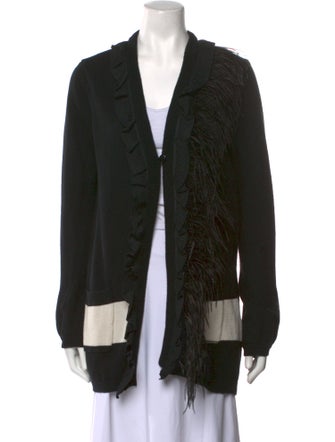 TWINSET Striped Open Front Sweater