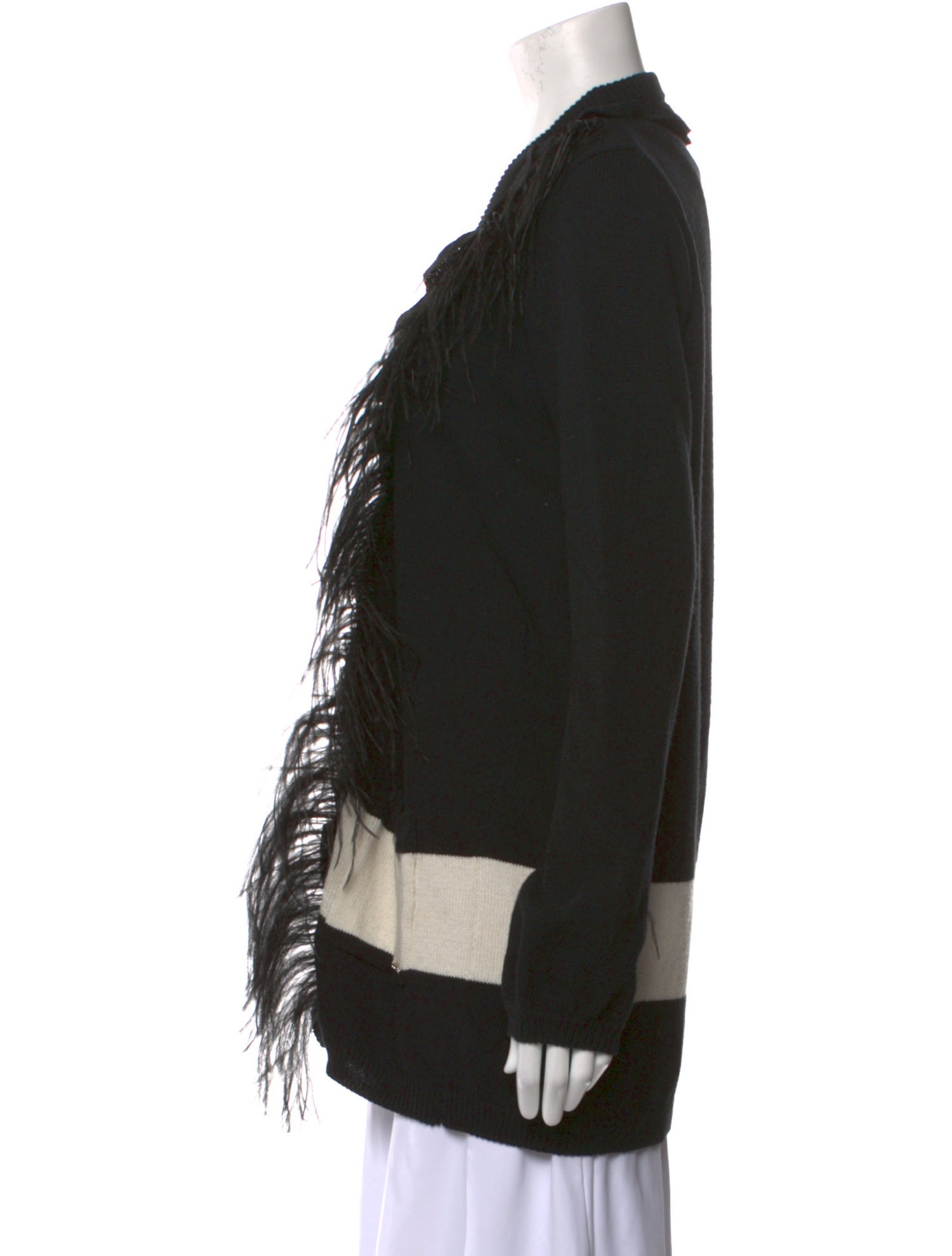 TWINSET Striped Open Front Sweater