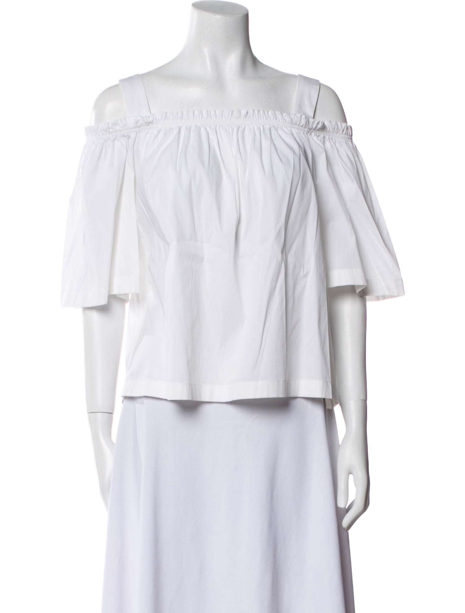 TWINSET Square Neckline Three-Quarter Sleeve Crop Top