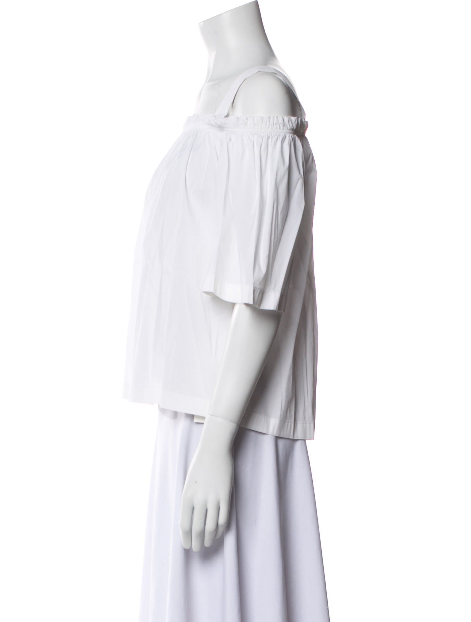 TWINSET Square Neckline Three-Quarter Sleeve Crop Top