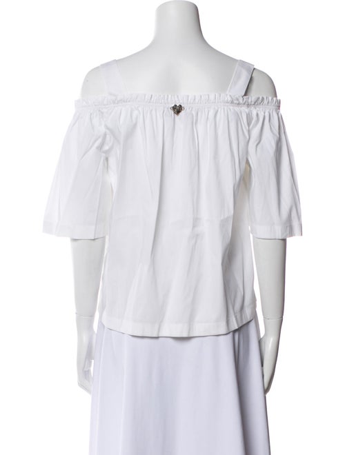 TWINSET Square Neckline Three-Quarter Sleeve Crop Top