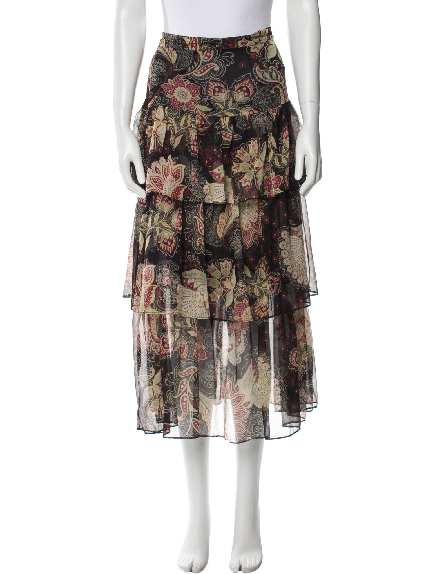 TWINSET Floral Print Midi Length Skirt