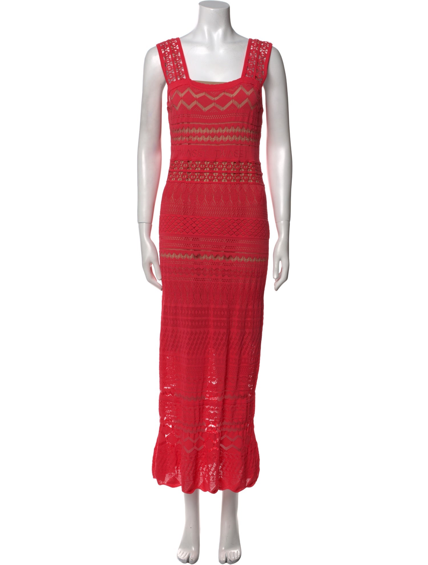 TWINSET Square Neckline Long Dress