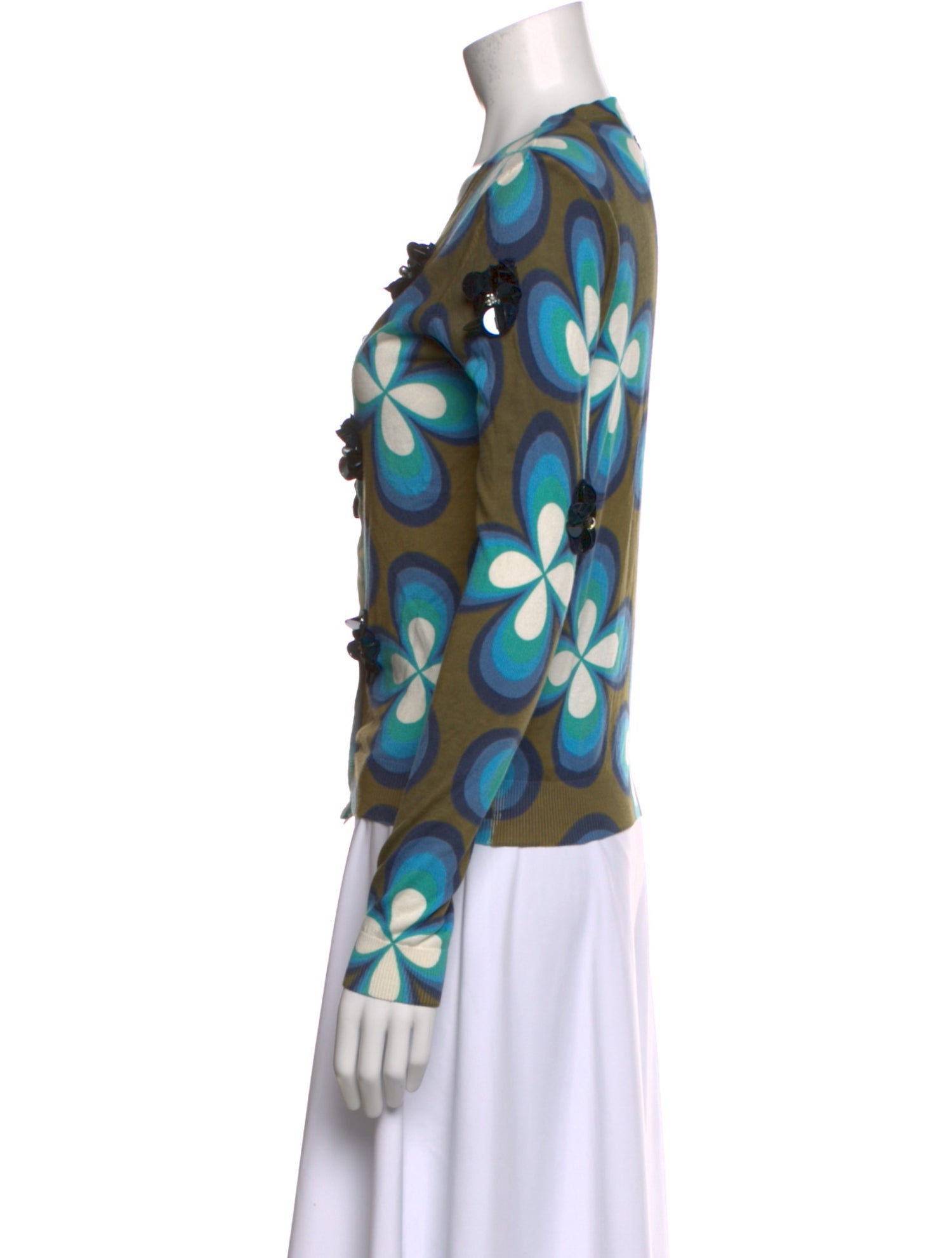 TWINSET Printed V-Neck Sweater