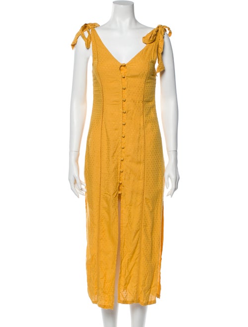 Tularosa V-Neck Long Dress Yellow