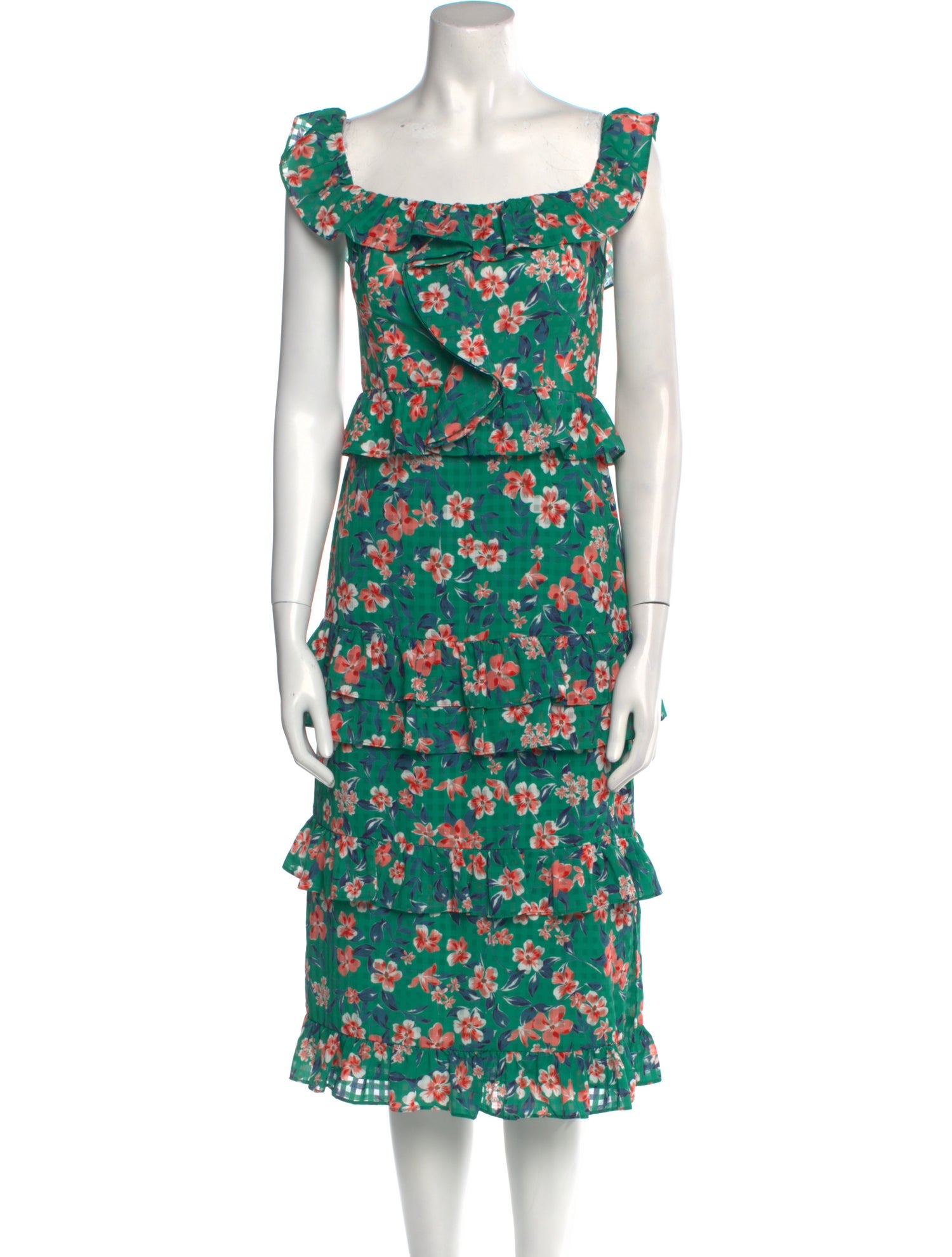 Tularosa Floral Print Midi Length Dress