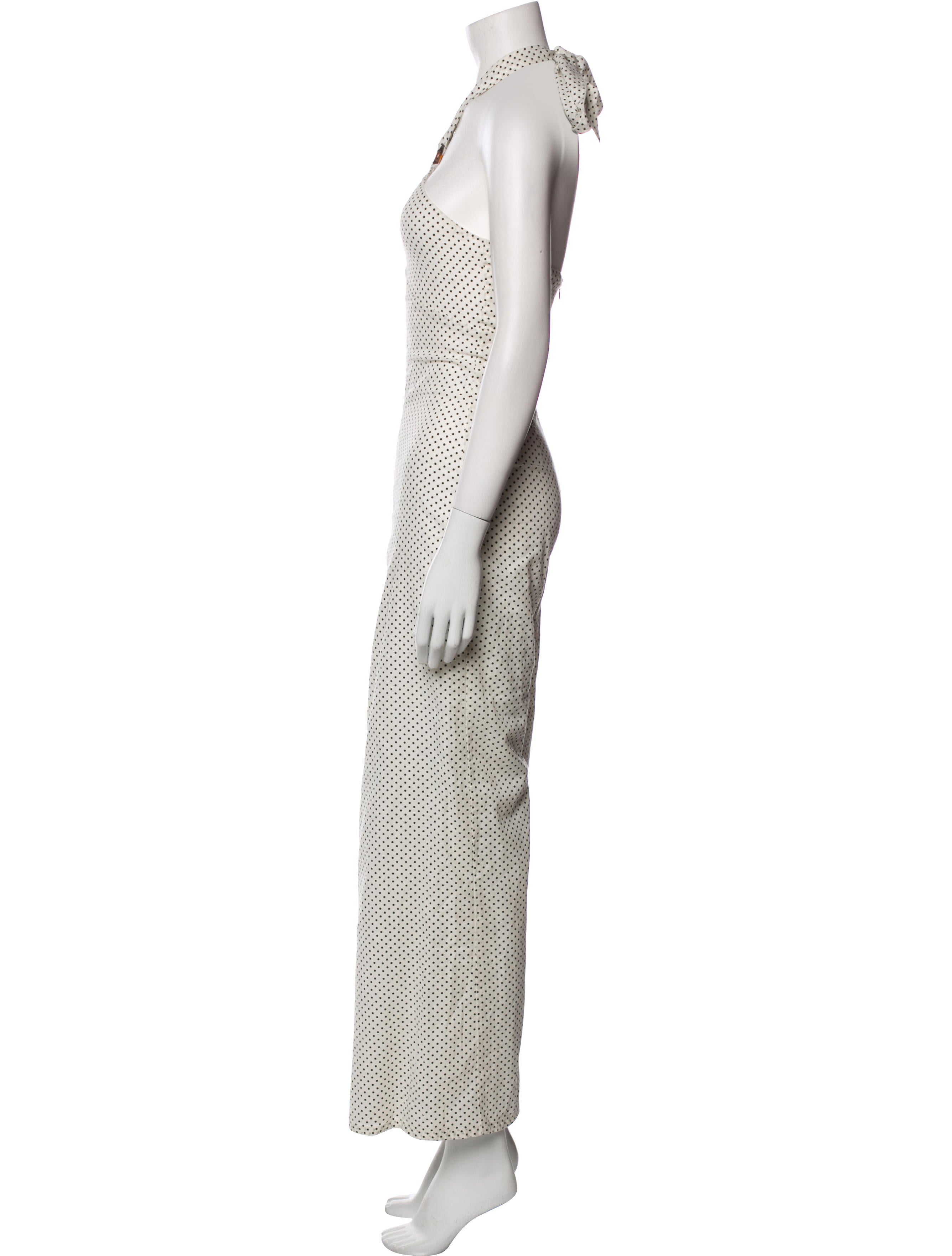 Tularosa Polka Dot Print Halterneck Jumpsuit