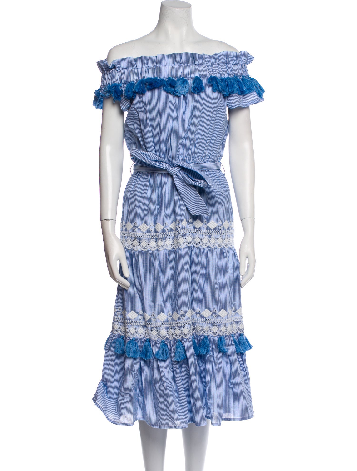 Tularosa Striped Midi Length Dress