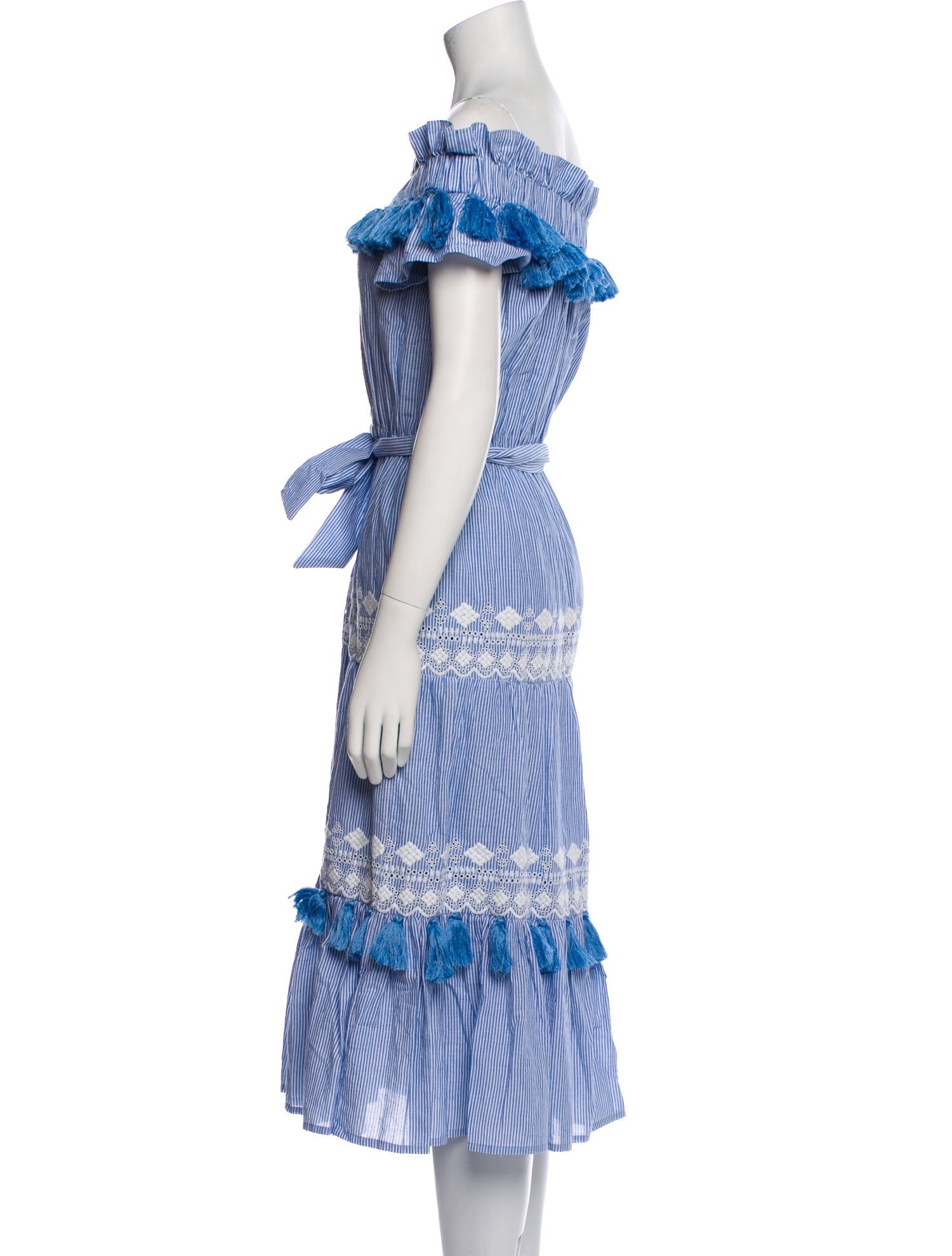 Tularosa Striped Midi Length Dress