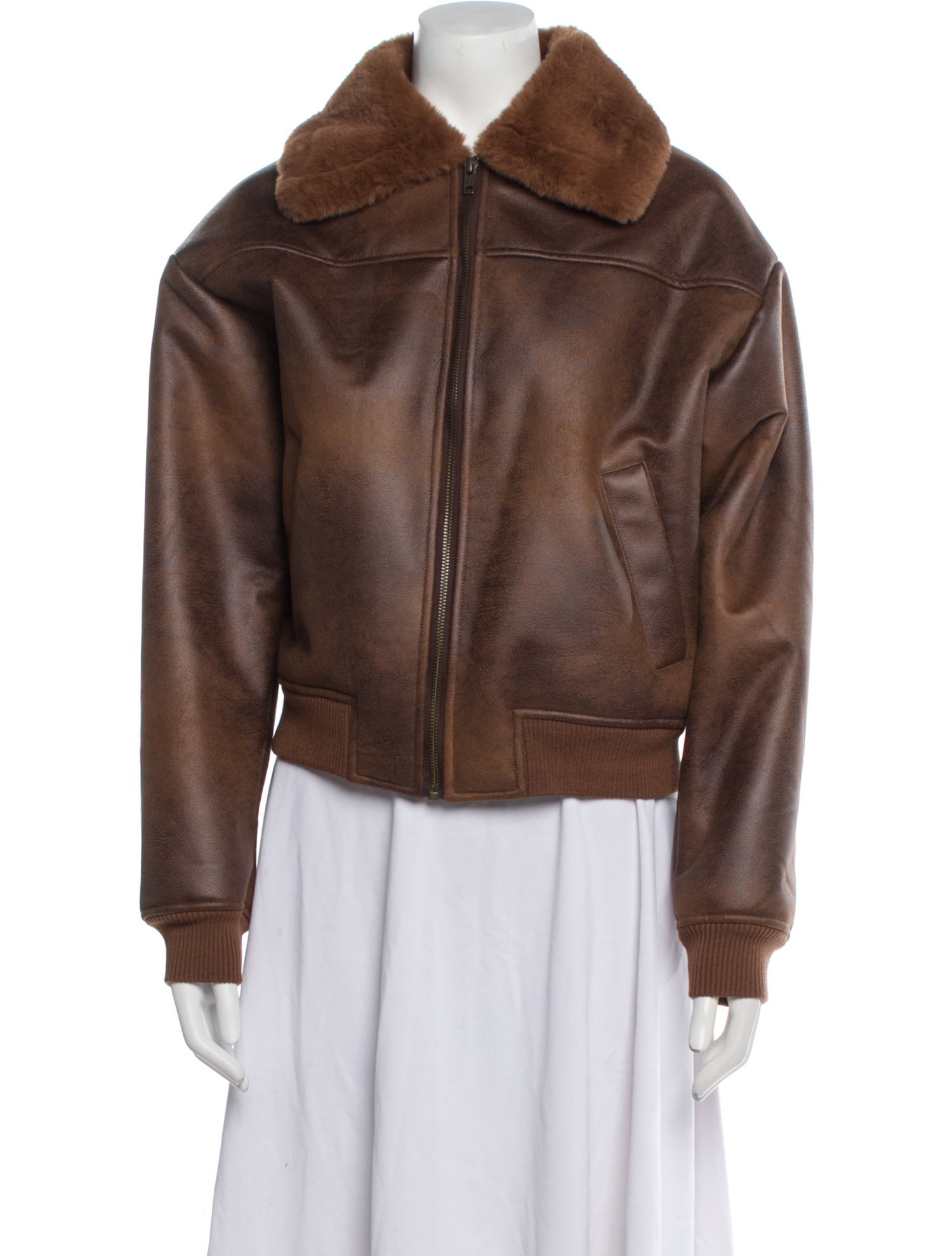 Tularosa Faux Leather Faux Fur Jacket
