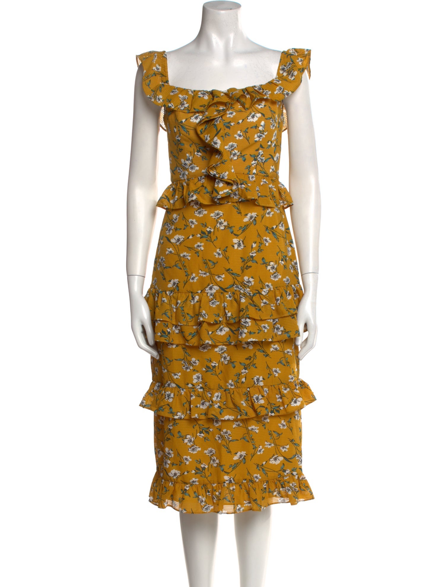 Tularosa Floral Print Midi Length Dress