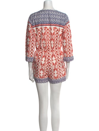 Tularosa Printed Plunge Neckline Romper