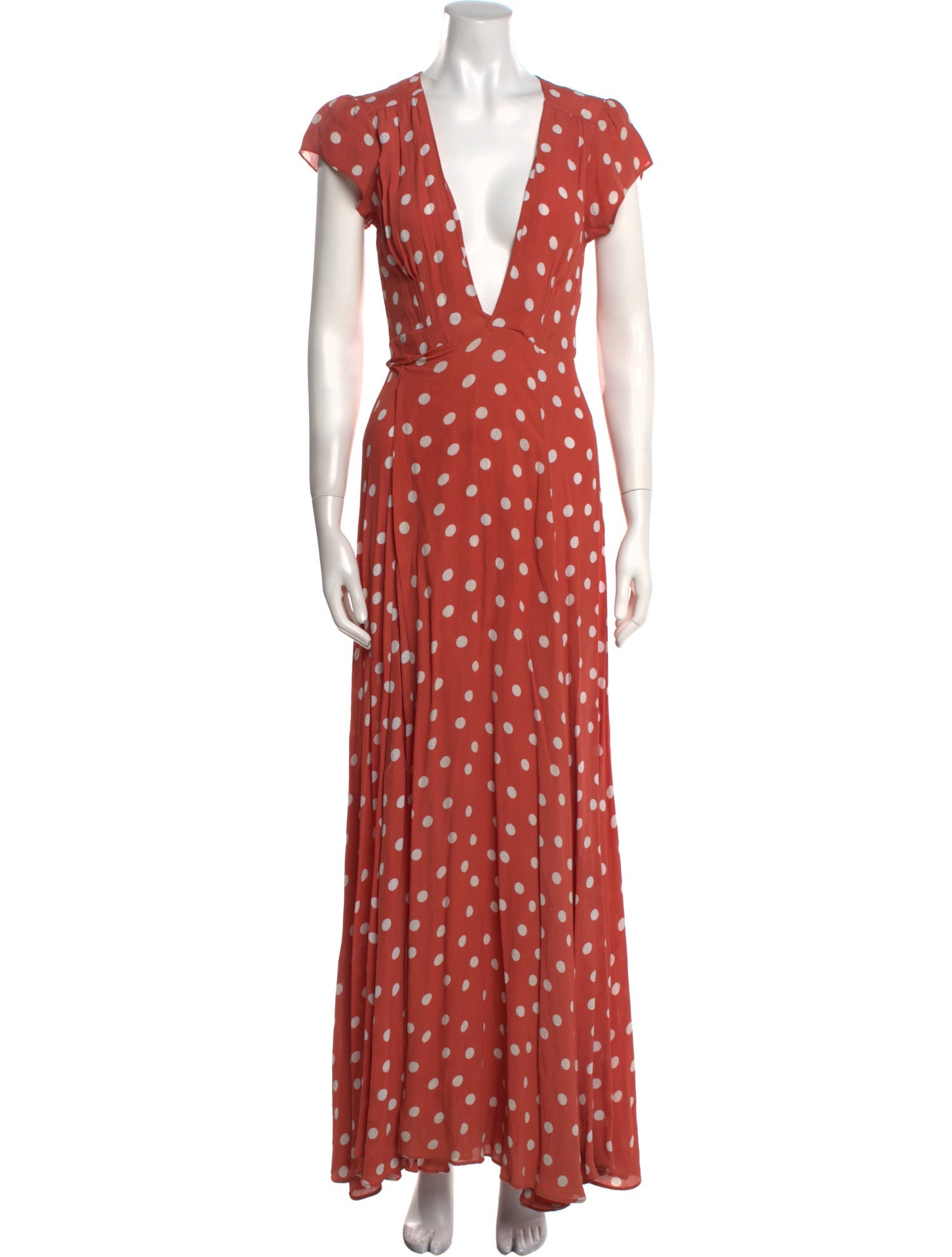 Tularosa Polka Dot Print Long Dress