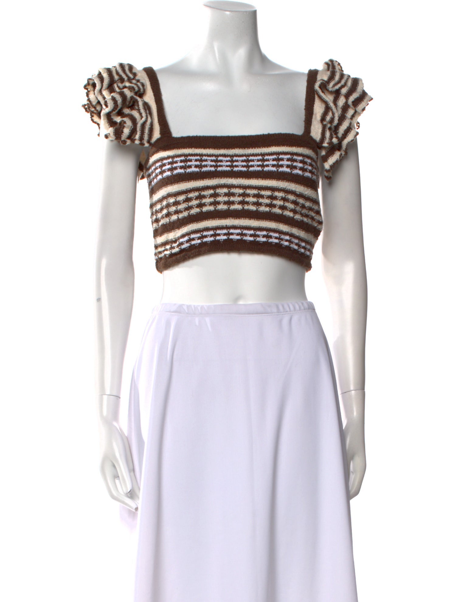 Tularosa Striped Square Neckline Sweater