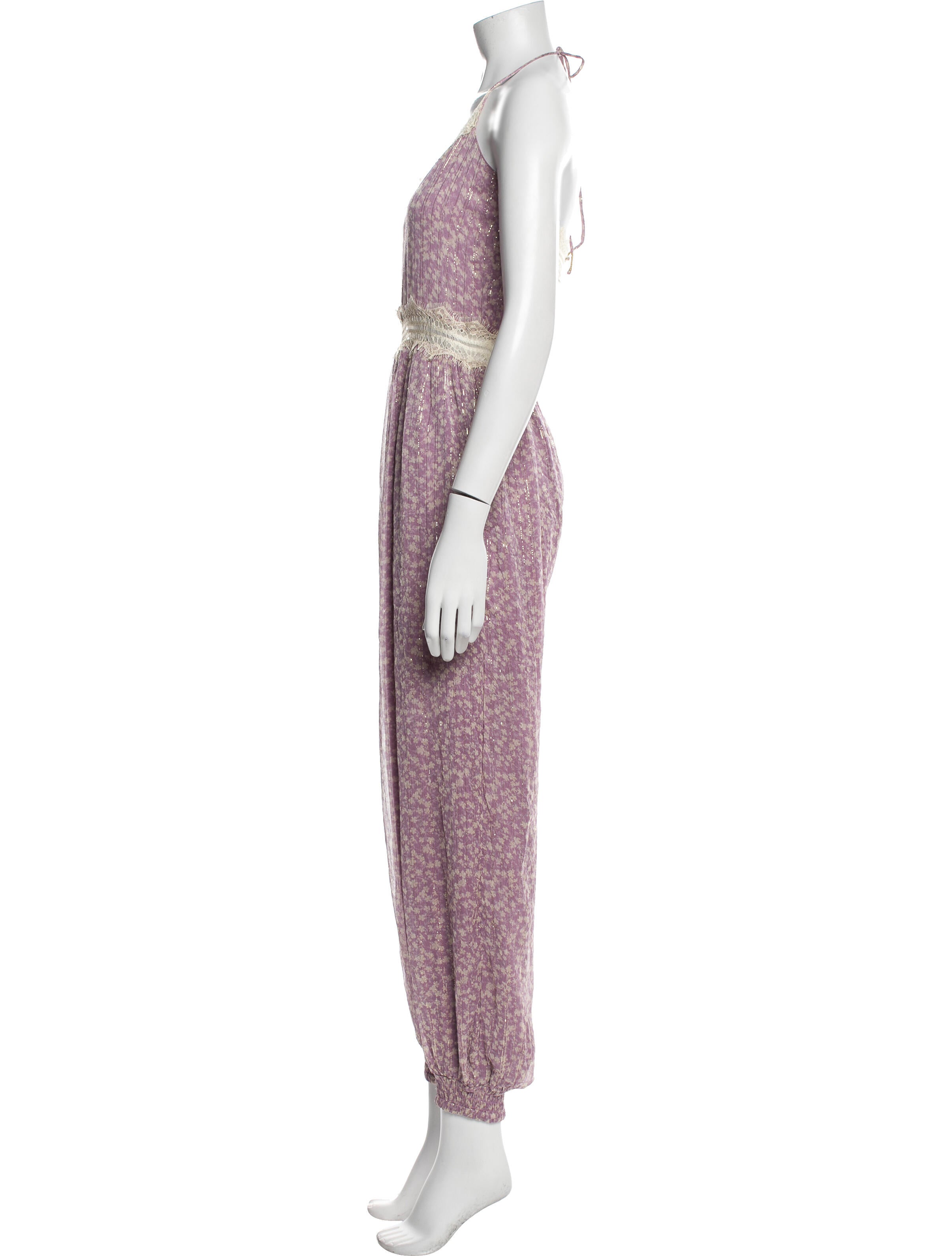 Tularosa Floral Print V-Neck Jumpsuit