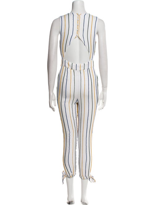 Tularosa Striped Plunge Neckline Jumpsuit