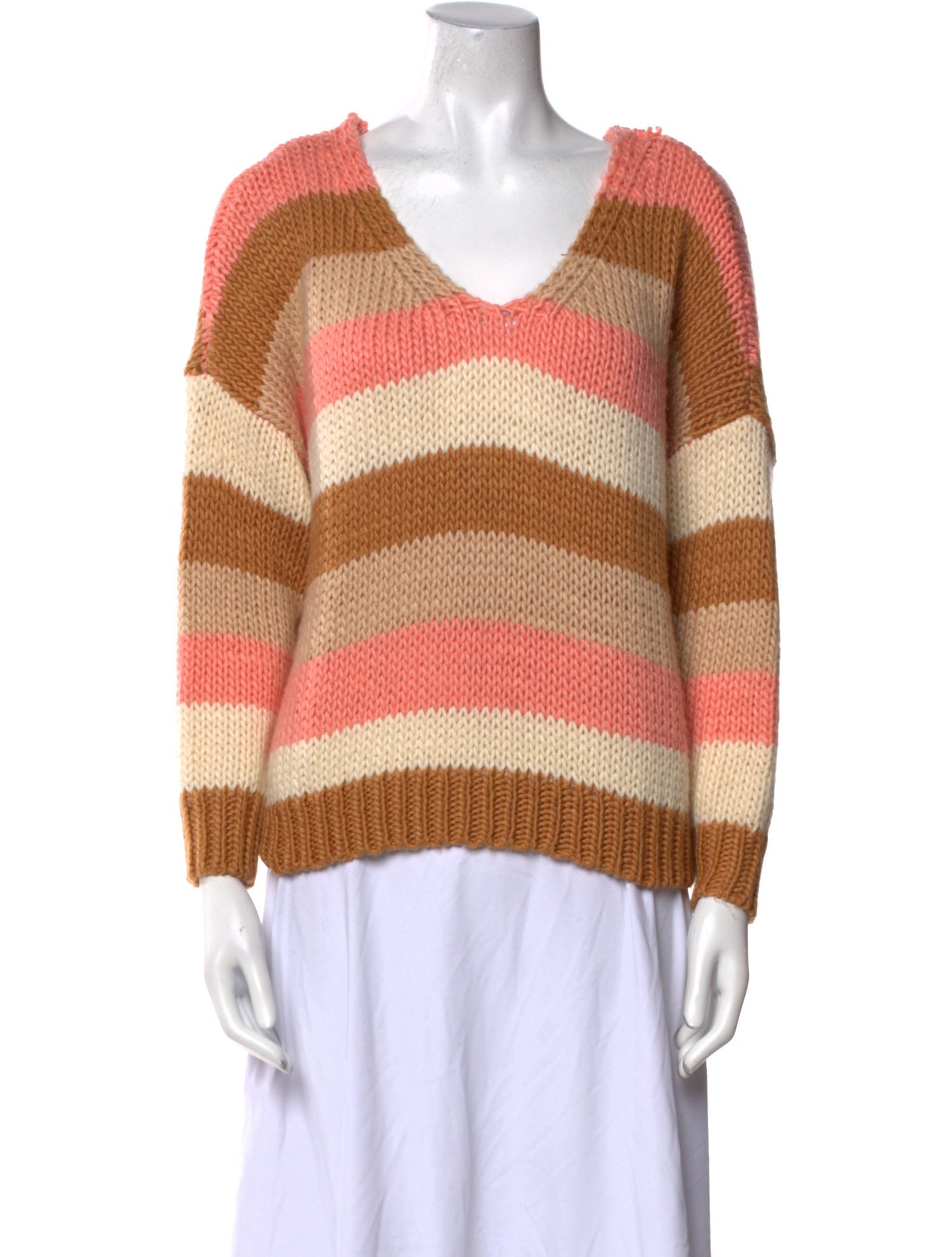 Tularosa Striped V-Neck Sweater